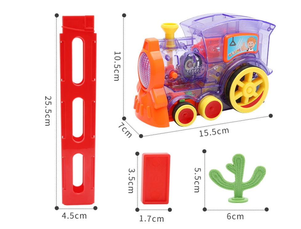 Automatic Domino Train Toy – Electric Building Block Puzzle for Kids!! - Little Blossoms Joy