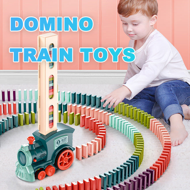 Automatic Domino Train Toy – Electric Building Block Puzzle for Kids!! - Little Blossoms Joy