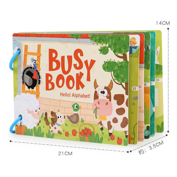 Educational Sensory Games Child Reusable Cartoon Farm Book - Little Blossoms Joy