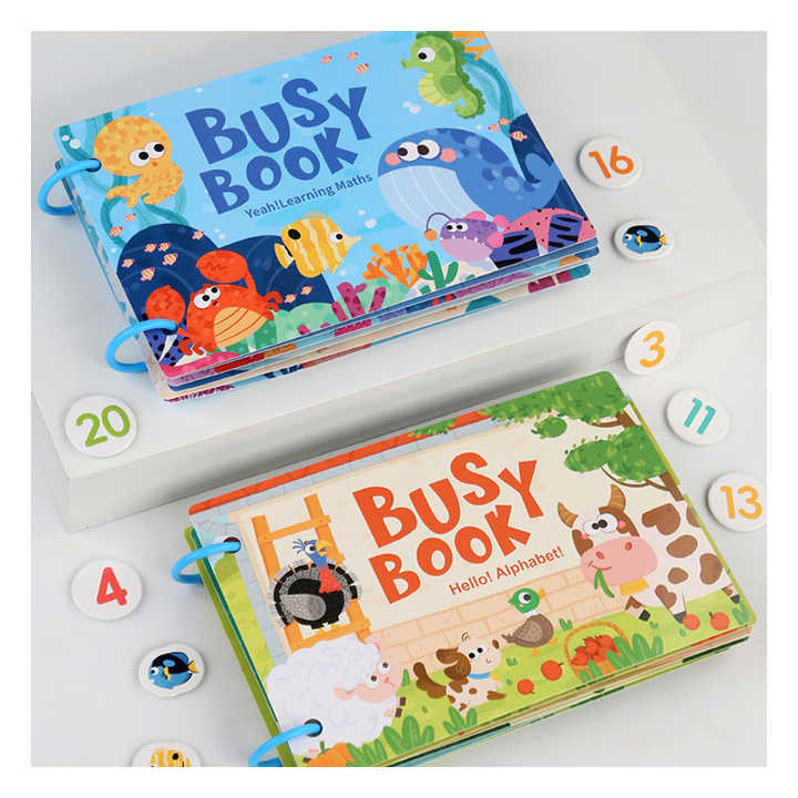 Educational Sensory Games Child Reusable Cartoon Farm Book - Little Blossoms Joy