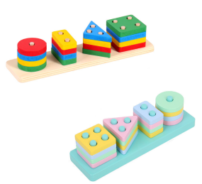Montessori Figure Stacking, Building Block Puzzles, Clock, Musical Instrument - Little Blossoms Joy