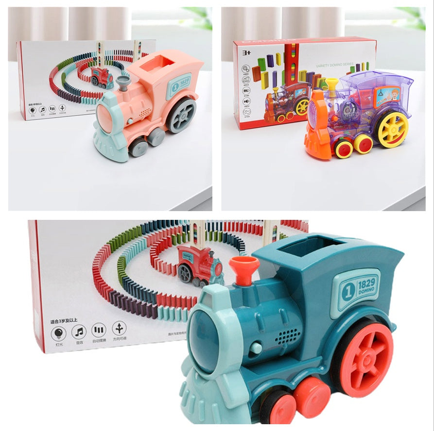 Automatic Domino Train Toy – Electric Building Block Puzzle for Kids!! - Little Blossoms Joy