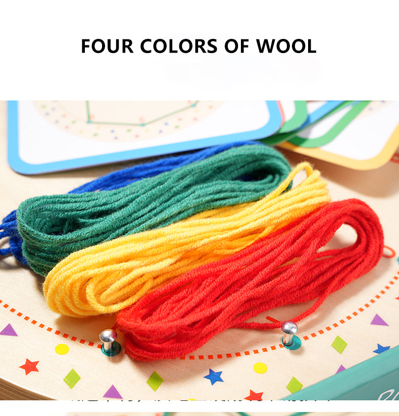 Winding Patterns Pegboard Game - Creative Wool Design Activity - Little Blossoms Joy