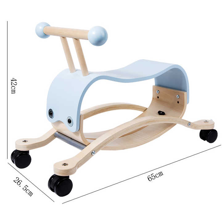 Two-in-one toddler Walker Wooden educational toys children shaking horse parent-child interactive - Little Blossoms Joy