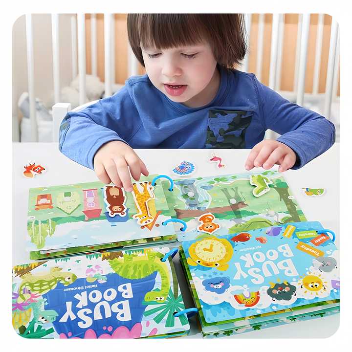 Educational Sensory Games Child Reusable Cartoon Farm Book - Little Blossoms Joy