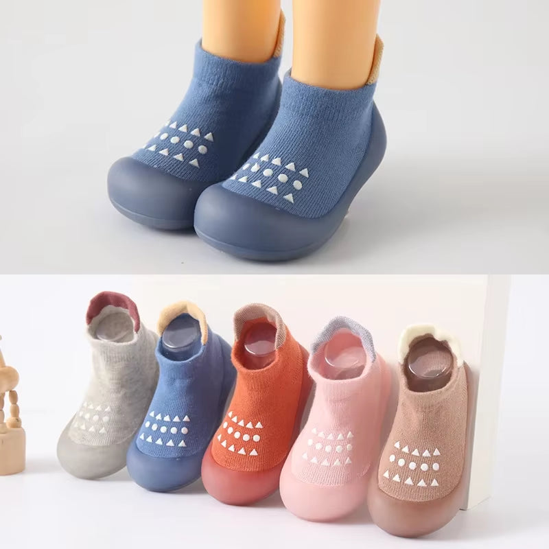 Baby Boy First Walkers Children Sock Shoes Non-Slip Floor Socks Boy Girl Soft Rubber Sole Shoes Toddler Sock Infant Booties