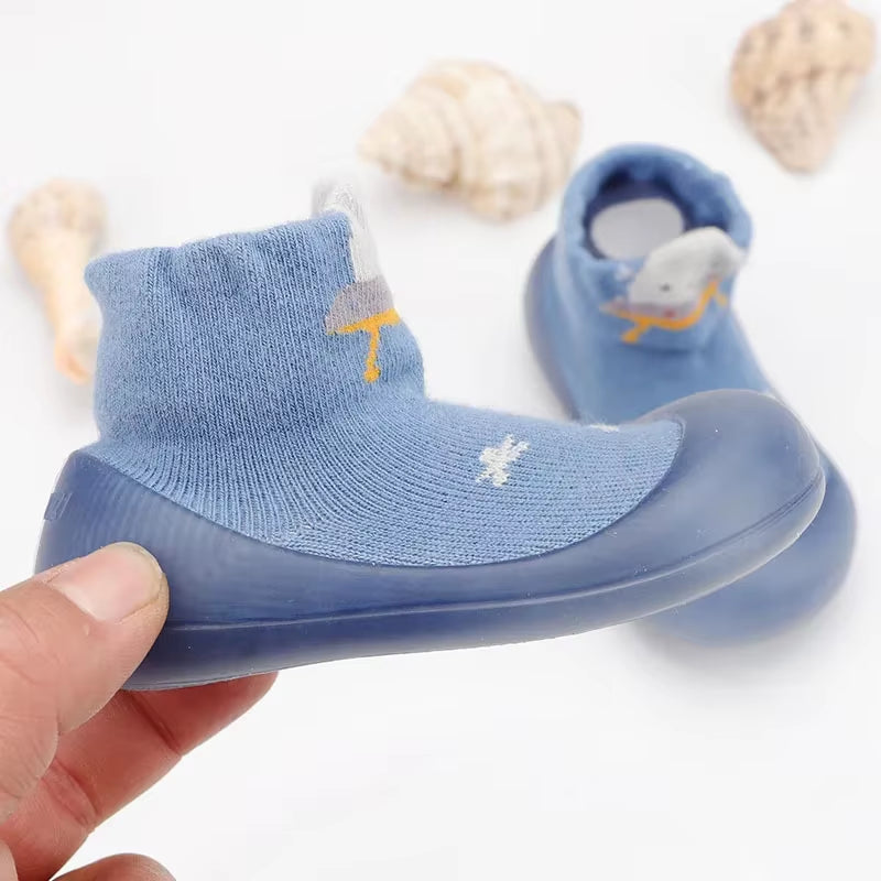 Baby Boy First Walkers Children Sock Shoes Non-Slip Floor Socks Boy Girl Soft Rubber Sole Shoes Toddler Sock Infant Booties