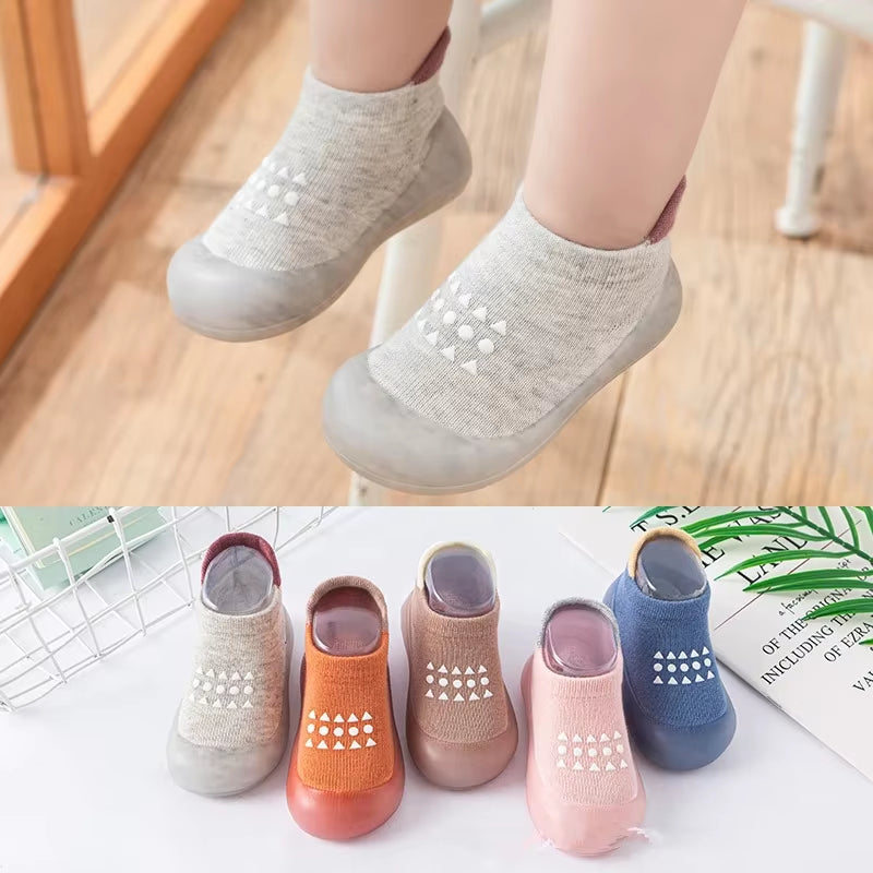 Baby Boy First Walkers Children Sock Shoes Non-Slip Floor Socks Boy Girl Soft Rubber Sole Shoes Toddler Sock Infant Booties