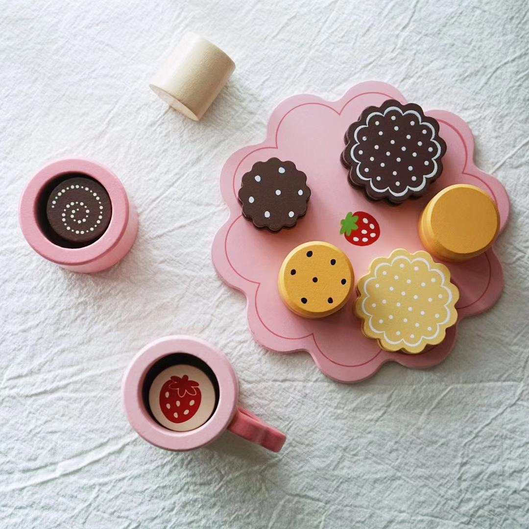 Teapot Birthday Cake Coffee Machine Wooden Kids Toys - Little Blossoms Joy