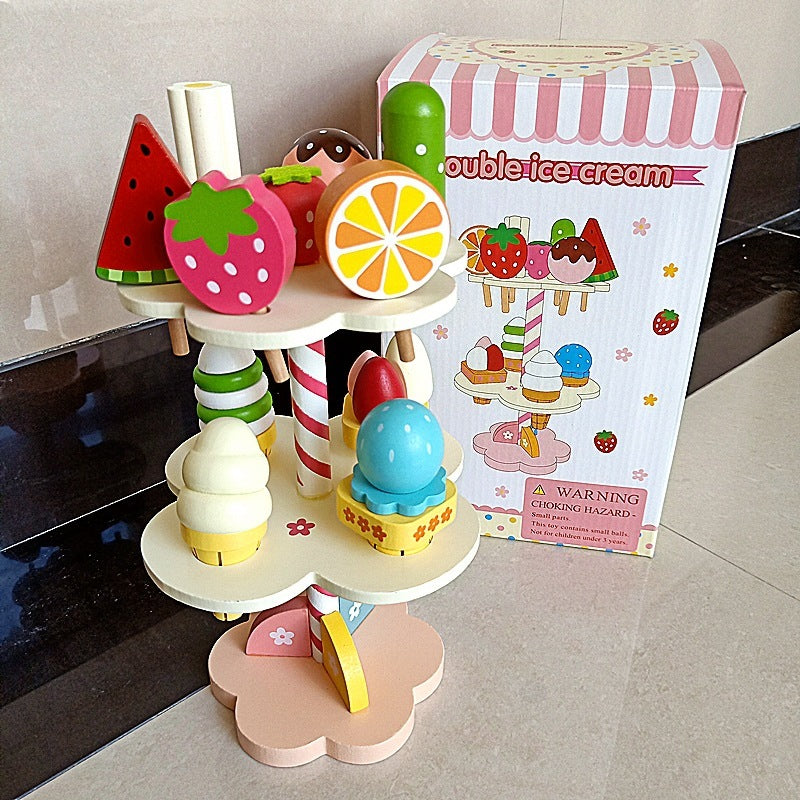 Teapot Birthday Cake Coffee Machine Wooden Kids Toys - Little Blossoms Joy